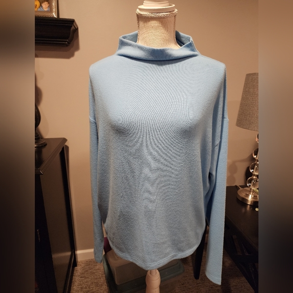 LOFT Sweaters - LOFT Light Blue Cowl Neck Sweater Size Large PTP 22 In.
